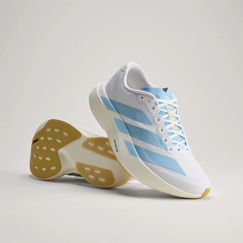Men's Adizero EVO SL White/Clear Blue/Gold - Image 6