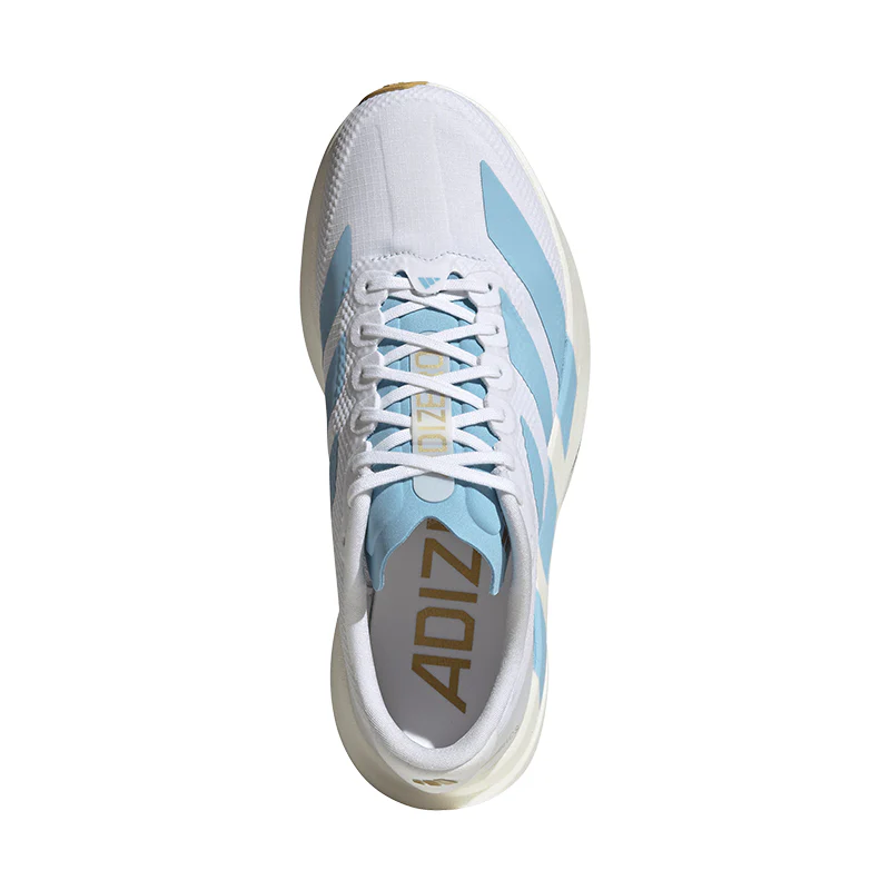 Men's Adizero EVO SL White/Clear Blue/Gold - Image 7