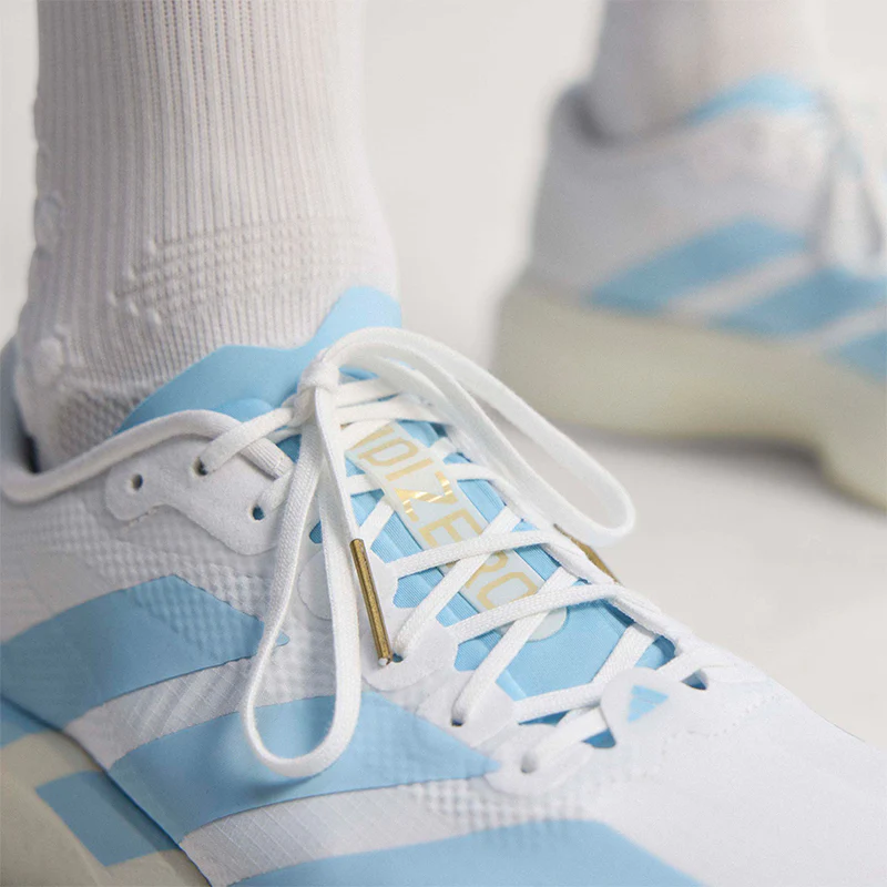 Men's Adizero EVO SL White/Clear Blue/Gold - Image 9
