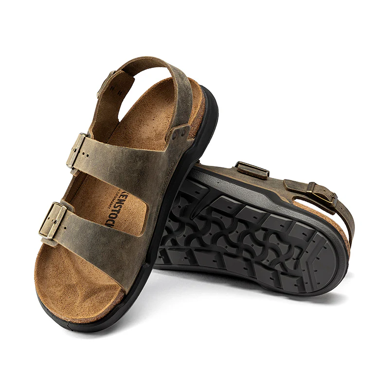 Men's Milano Rugged Faded Khaki Oiled Leather - Image 7