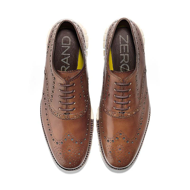 Men's ZEROGRAND Wingtip Oxford British Tan - Image 5