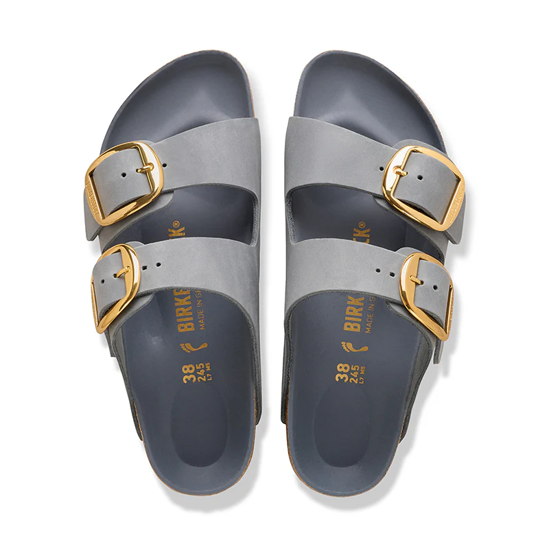 Women's Arizona Big Buckle Narrow Basalt Grey Oiled Leather - Image 4
