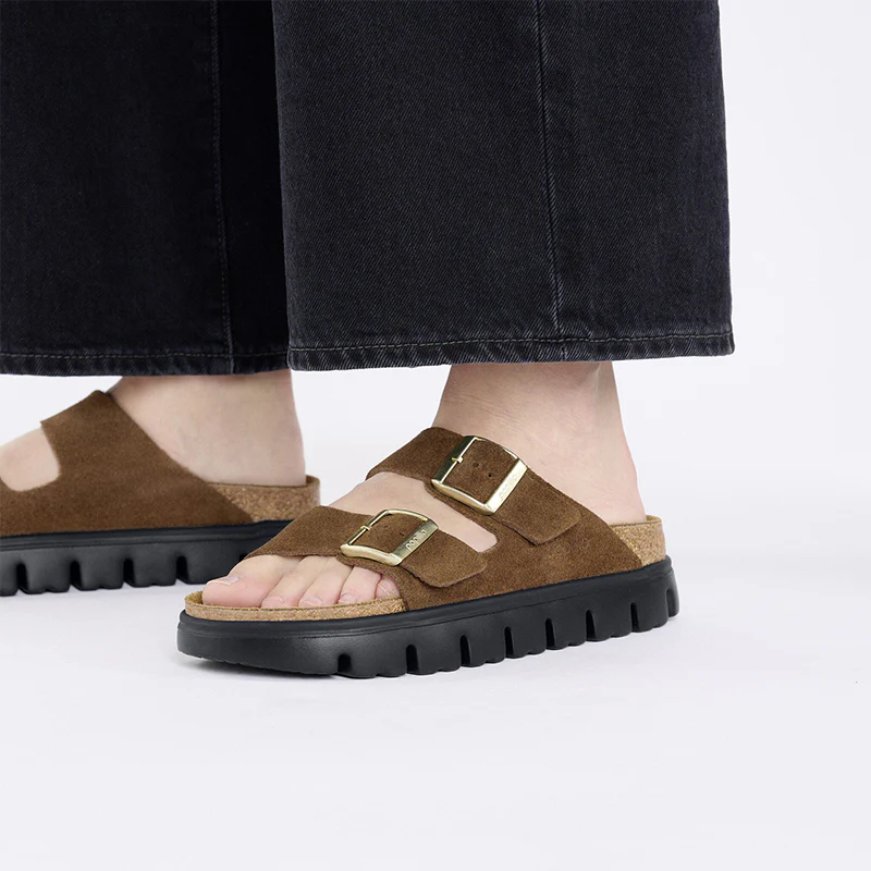 Women's Arizona Chunky Narrow Dark Tea Suede - Image 6