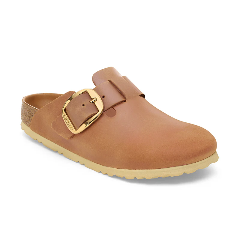 Women's Boston Big Buckle Narrow Cognac Oiled Leather - Image 2