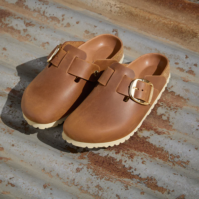 Women's Boston Big Buckle Narrow Cognac Oiled Leather - Image 5