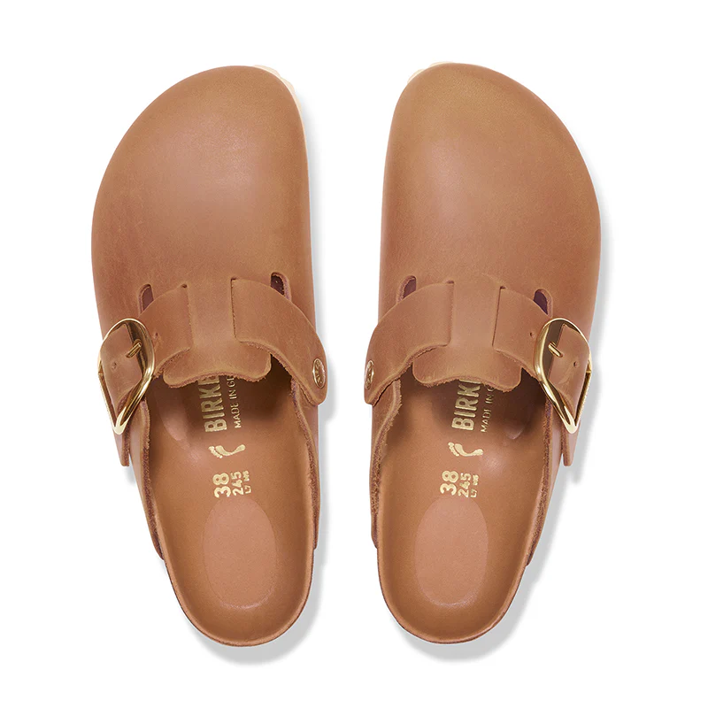 Women's Boston Big Buckle Narrow Cognac Oiled Leather - Image 6