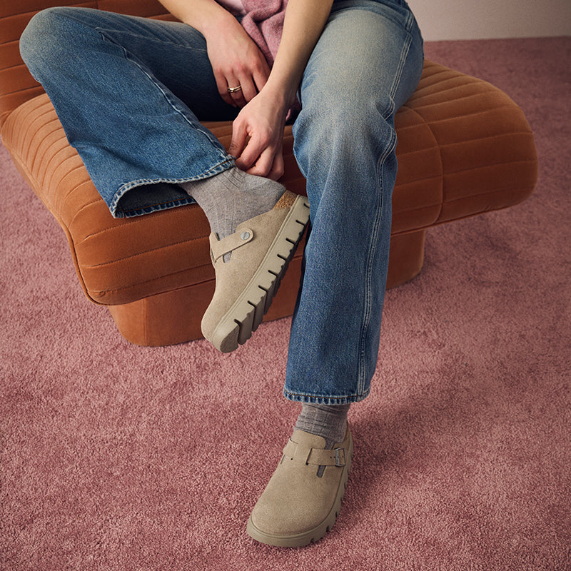 Women's Boston Chunky Tonal Narrow Taupe Suede - Image 4