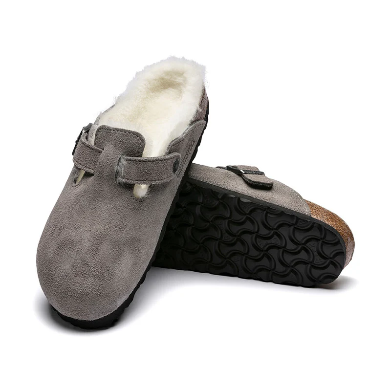 Women's Boston Shearling (NARROW) Stone Coin Suede - Image 6