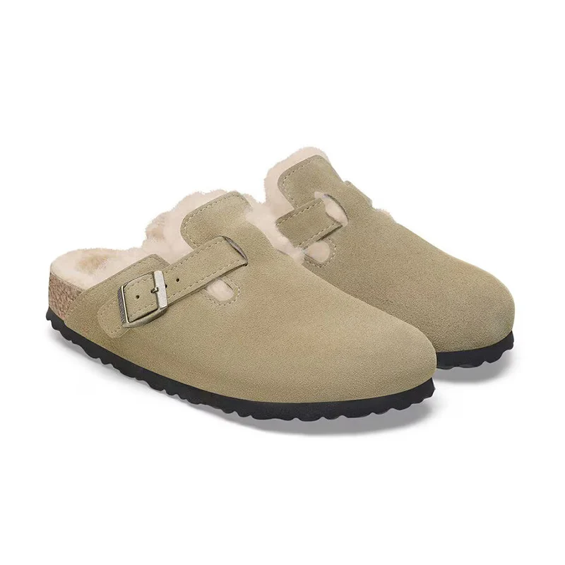 Women's Boston Shearling Taupe/Natural - Image 4