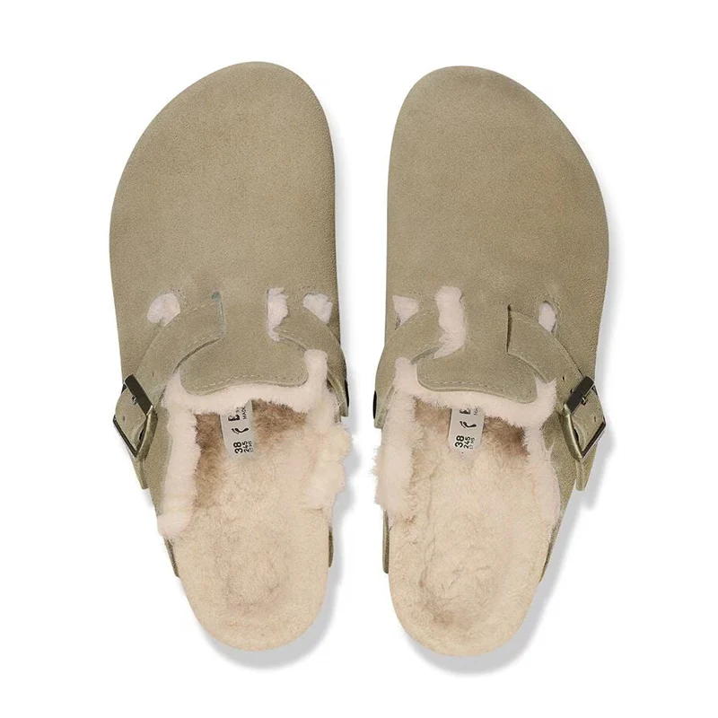 Women's Boston Shearling Taupe/Natural - Image 7