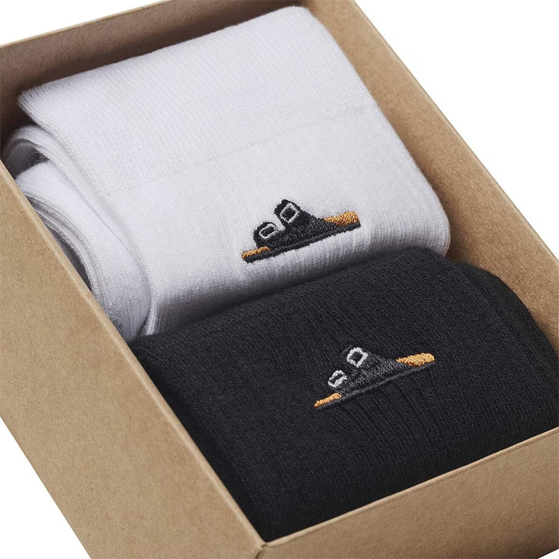 Women's Cotton Ribbed Bundle Socks Black/White - Image 5