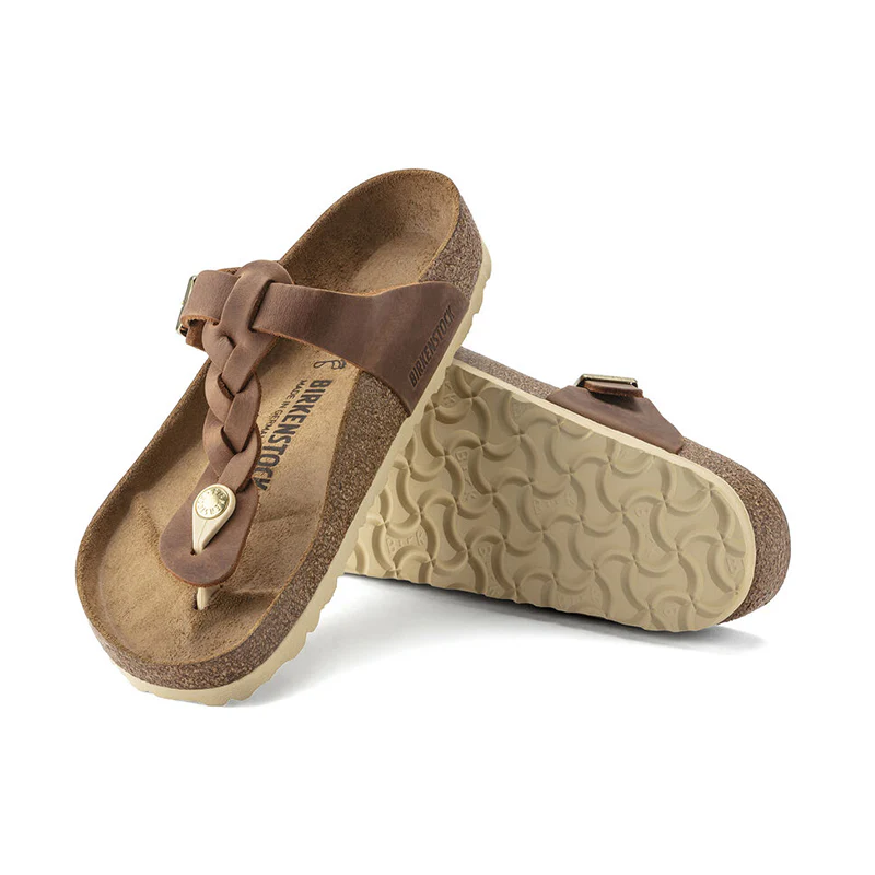 Women's Gizeh Braid Cognac Oiled Leather - Image 7
