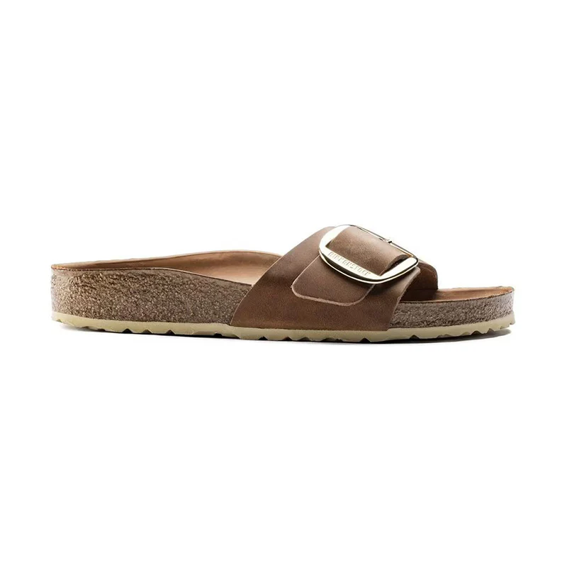 Women's Madrid Big Buckle Narrow Cognac Oiled Leather - Image 3