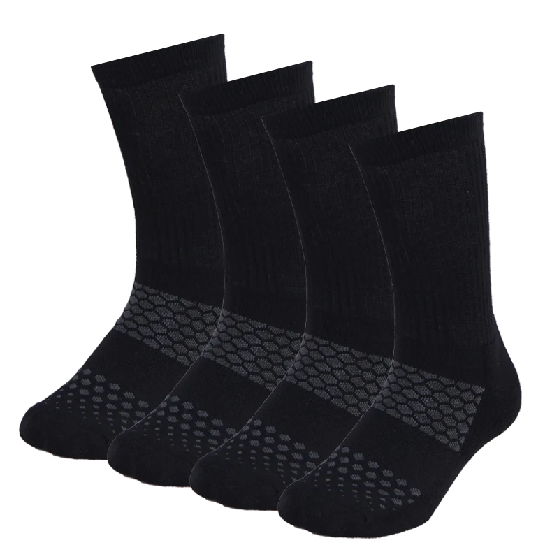 Women's Medium Crew 4 Pack Black