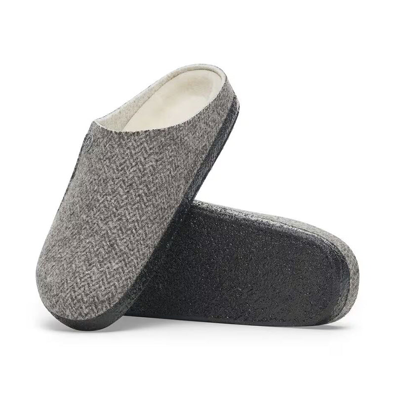 Women's Zermatt Shearling Narrow Herringbone Gray/Natural Wool - Image 5
